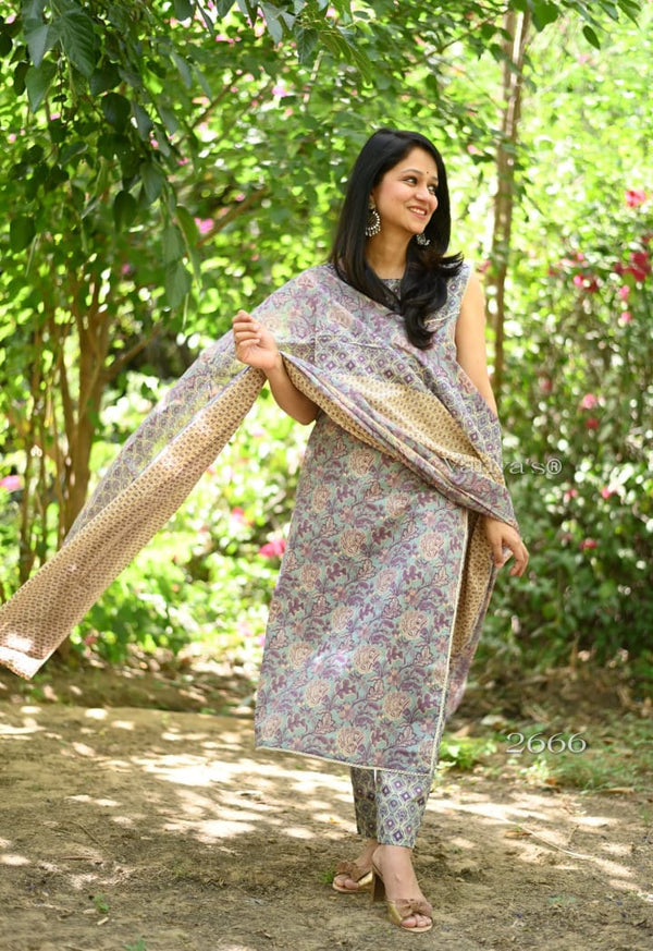 🌸Floral Breeze Muslin Suit Set