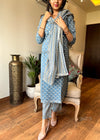 🔷 Azure Charm Cotton Suit Set