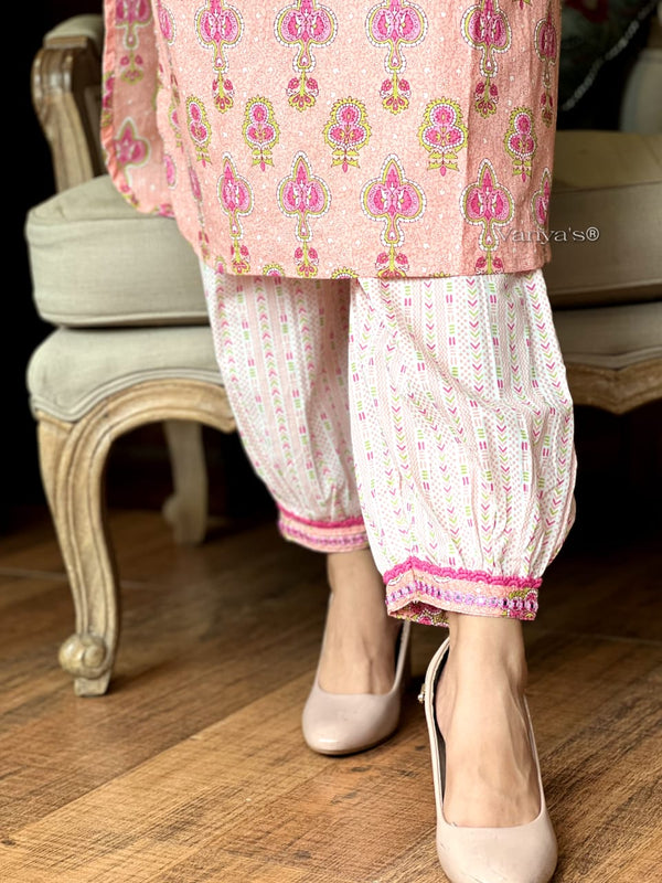 🌸 Nazaakat Buti Kurta Set – Peach & Sky Blue Variants