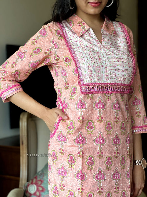 🌸 Nazaakat Buti Kurta Set – Peach & Sky Blue Variants