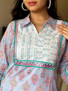🌸 Nazaakat Buti Kurta Set – Peach & Sky Blue Variants