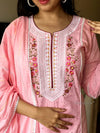 🌸 Blush Grace Handwork Kurta Set