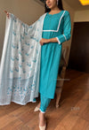 Aqua Charm Cotton Suit Set