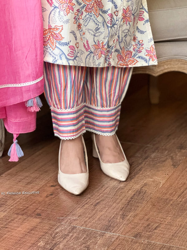 Gulbahaar – Pink Bloom Cotton Kurta Set