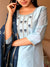 Misty Blue Bloom – Cotton Embroidered Suit Set