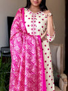 Polka Bloom Kurta Set – Ivory & Pink Magic ✨