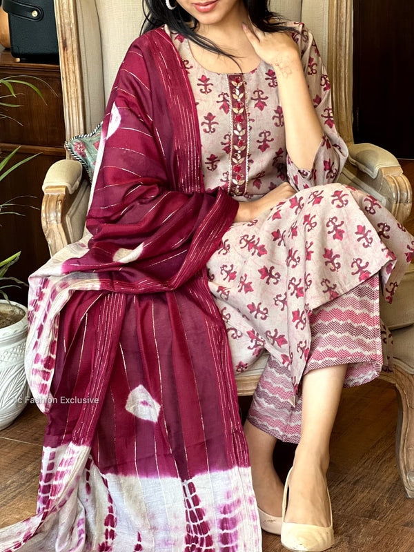 Elegant Everyday Cotton Kurta Sets (2 Color Variants)