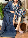 Midnight Mosaic Elegance – Cotton Kurta Set