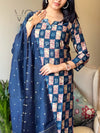 Midnight Mosaic Elegance – Cotton Kurta Set