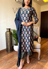 Midnight Mosaic Elegance – Cotton Kurta Set