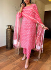 💖 "Gulaabi Grace" Pink Cotton Suit Set
