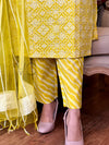 Sunlit Charm – Yellow Cotton Suit Set