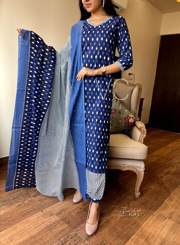 : Indigo Ikat Magic Kurta Set