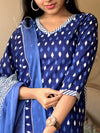 : Indigo Ikat Magic Kurta Set