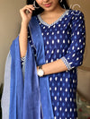 : Indigo Ikat Magic Kurta Set
