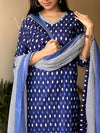 : Indigo Ikat Magic Kurta Set