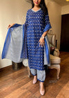 : Indigo Ikat Magic Kurta Set