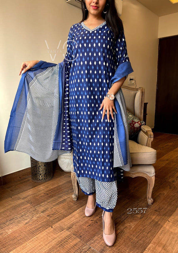 : Indigo Ikat Magic Kurta Set