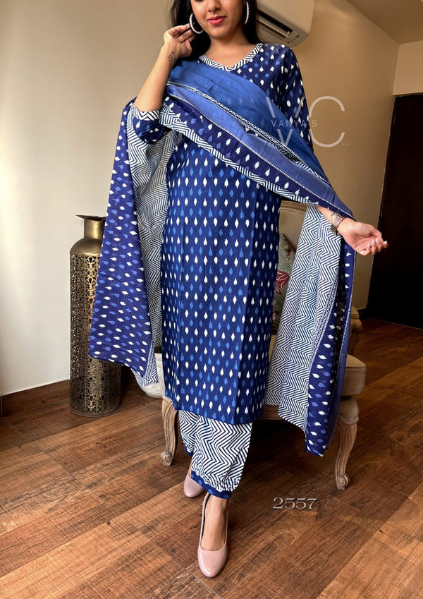 : Indigo Ikat Magic Kurta Set