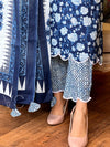 Indigo Bloom Cotton Suit Set