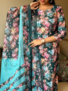 Mystic Bloom – Teal Floral Suit Set