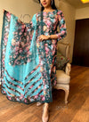 Mystic Bloom – Teal Floral Suit Set