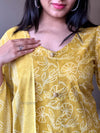 🌼 Sunshine Elegance – Yellow Printed Cotton Suit Set