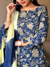 Blue Bloom Cotton Suit Set