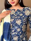 Blue Bloom Cotton Suit Set