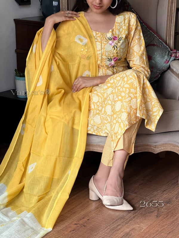 🌼 Sunshine Bloom Printed Cotton Suit Set