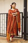 🌟 Terracotta Grace – Narayanpet Cotton Pattu