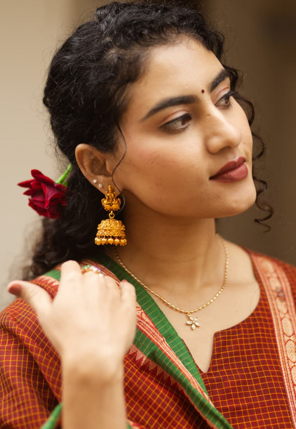 🌟 Terracotta Grace – Narayanpet Cotton Pattu