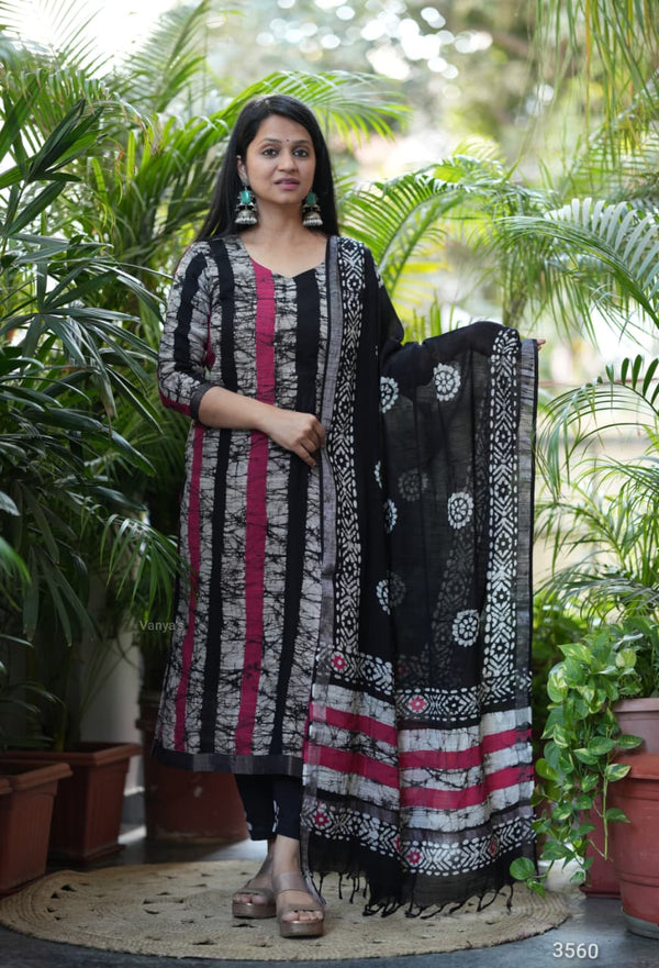 🌸 Bold Bloom Pure Linen Handblock Elegance