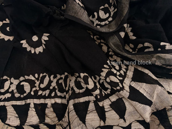 🌿Ivory Peaks Handblock Linen Set