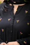 Midnight Petal Embroidered Set
