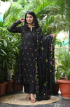 Midnight Petal Embroidered Set