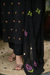 Midnight Petal Embroidered Set