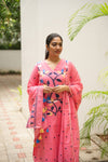 Blossom Peach Jamdani Cotton Suit Set