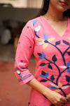 Blossom Peach Jamdani Cotton Suit Set