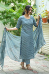Neelaira Linen Hand Block Suit Set