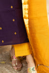 ✨Kashvi Premium Raw Banarasi Silk Zari Buti Suit Set-with mul lining
