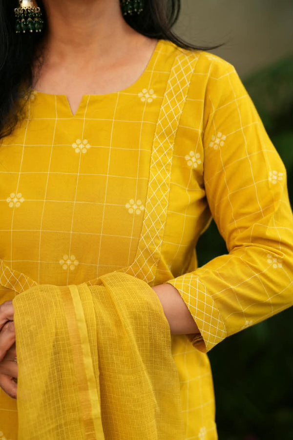 Sutra Pure Handloom Jacquard South Cotton Suit Set