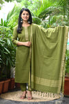 Dharini Chettinad Handloom Cotton Suit sets-Rust