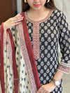 Black cream cotton kurta set-BUY1GET1