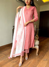 Khadi weaves peach handloom cotton suit sets