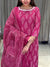 Bloom pink cotton discharge print suit sets