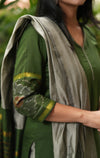 Silken Vana – Pochampally Elegance Suit in Olive Sage