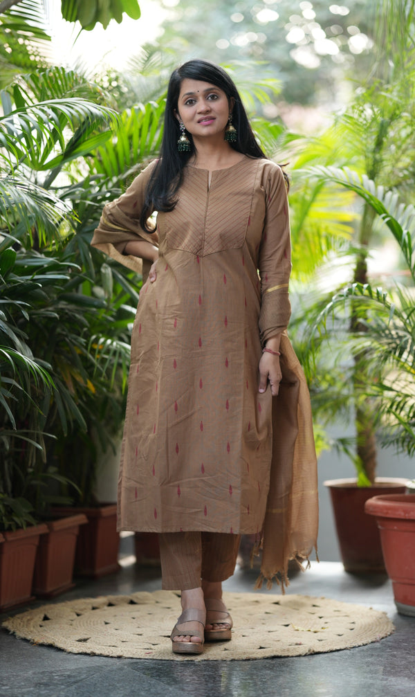 Pure Chettinad Weaving Handloom south cotton suit -4 colours