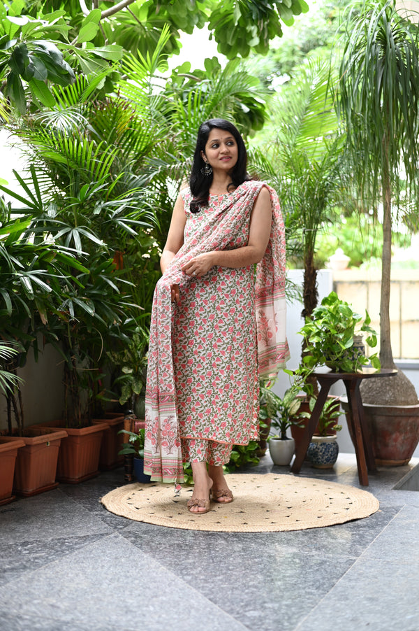 Pankhuri Sleevless Cotton Suit Sets