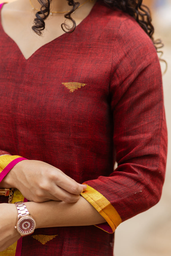 Mahul ⭐Premium Pure Linen Jamdani Suit Set